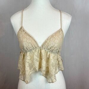 Urban Outfitters Womens Tabitha Allover Lace Cream Babydoll‎ Cami Top XS Boho